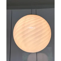 Sale Pamono Pink Swirl and Milky-White Sphere Pendant in Murano Glass by Simoeng