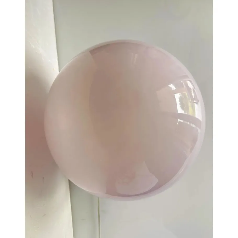 Hot Pamono Pink Swirl and Milky-White Sphere Murano Glass Table Lamp by Simoeng