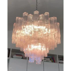 Discount Pamono Pink Tronchi Murano Glass Chandelier by Simoeng