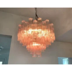 Discount Pamono Pink Tronchi Murano Glass Chandelier by Simoeng