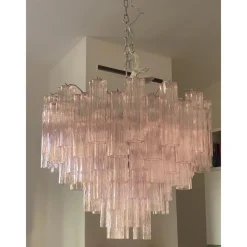 Discount Pamono Pink Tronchi Murano Glass Chandelier by Simoeng