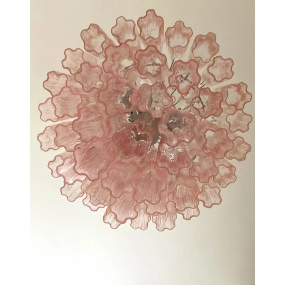 Sale Pamono Pink Tronchi Murano Glass Chandelier by Simoeng