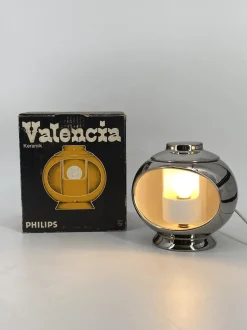 Clearance Pamono Platinum-Plated Version of the Valencia Table Lamp by Marcello Cuneo for Philips, in the Original Box, 1960s
