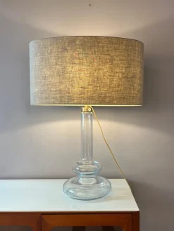 Pamono Plaza Table Lamp with Transparent Glass Base by Michael Bang for Holmegaard
