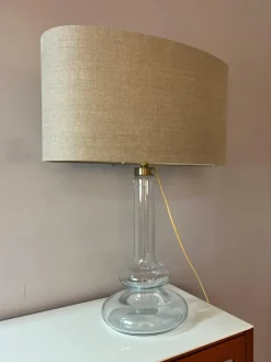 Pamono Plaza Table Lamp with Transparent Glass Base by Michael Bang for Holmegaard