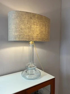Pamono Plaza Table Lamp with Transparent Glass Base by Michael Bang for Holmegaard