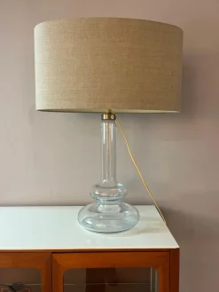 Pamono Plaza Table Lamp with Transparent Glass Base by Michael Bang for Holmegaard