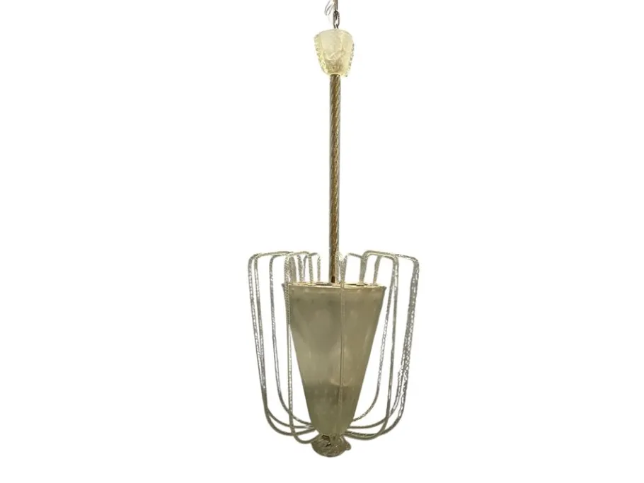 New Pamono Polegoso Murano Glass Pendant from Barovier, Italy, 1940s