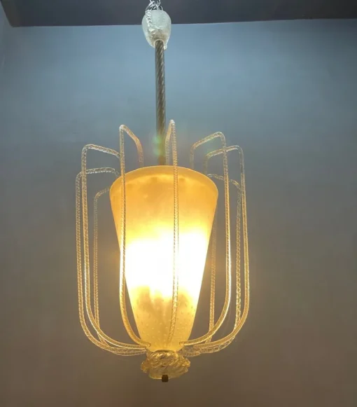 New Pamono Polegoso Murano Glass Pendant from Barovier, Italy, 1940s