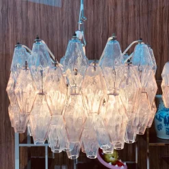 Hot Pamono Poliedri Ceiling Lamps by Carlo Scarpa for Venini, 1950s, Set of 2