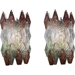Hot Pamono Poliedri Wall Lights by Carlo Scarpa for Venini, 1980, Set of 2