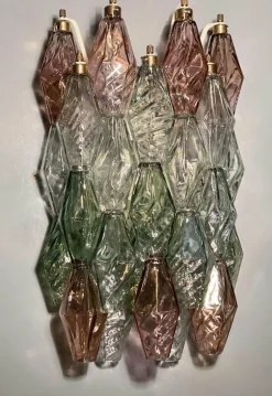 Hot Pamono Poliedri Wall Lights by Carlo Scarpa for Venini, 1980, Set of 2