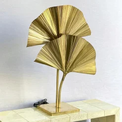 Clearance Pamono Polished Brass Table Lamp, 1980s