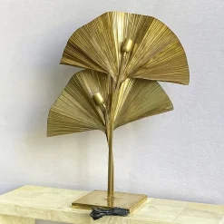 Clearance Pamono Polished Brass Table Lamp, 1980s