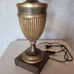 Pamono Polychrome Wood Table Lamp from Camagna, 1940s