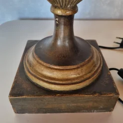 Pamono Polychrome Wood Table Lamp from Camagna, 1940s