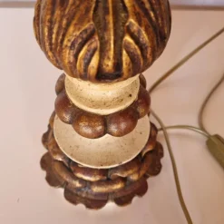 Hot Pamono Polychrome Wooden Table Lamp, 1940s