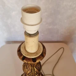 Hot Pamono Polychrome Wooden Table Lamp, 1940s