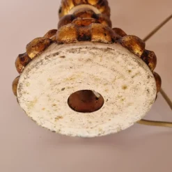 Hot Pamono Polychrome Wooden Table Lamp, 1940s