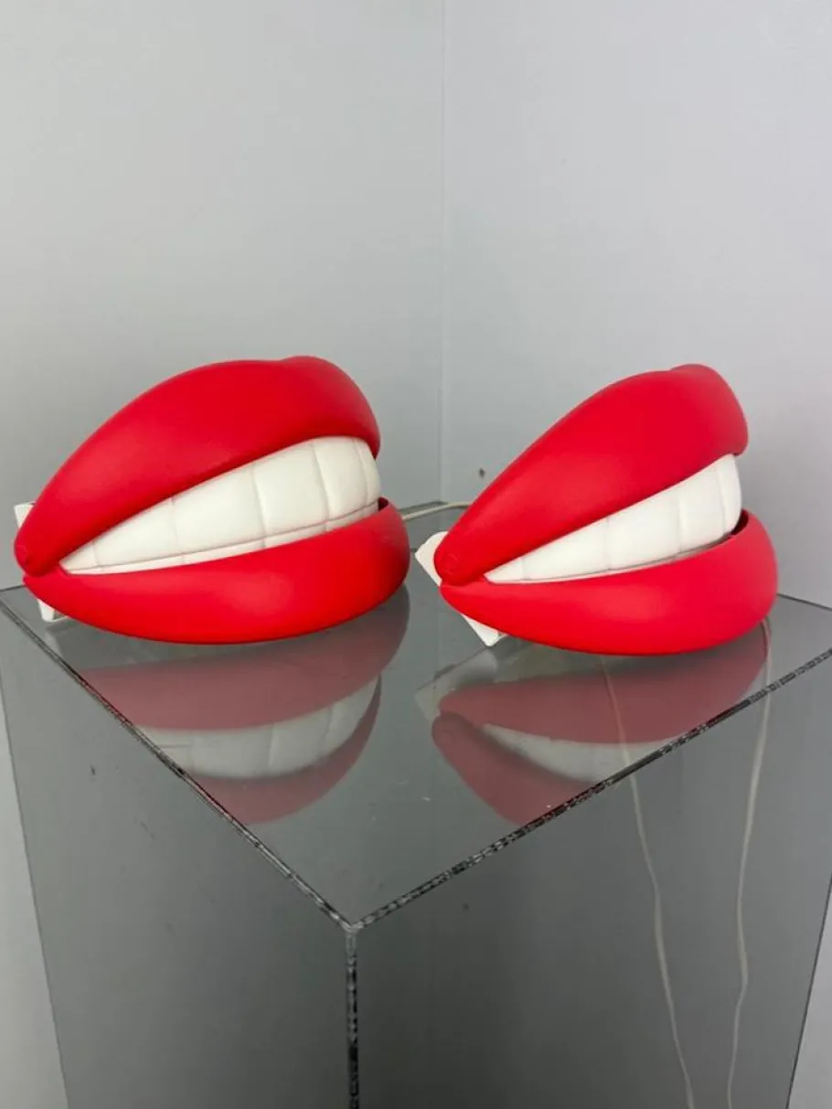 Hot Pamono Pop Art Flabb Lips Lamps from Ikea, Sweden, 2003, Set of 2