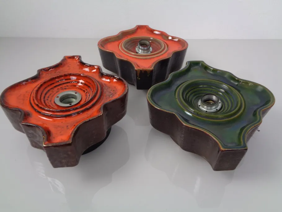 Sale Pamono Pop Art German Ceramic Wall Lamps, 1970s, Set of 3