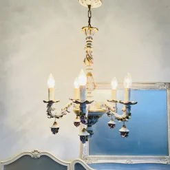 New Pamono Porcelain Chandelier in the style of Capodimonte