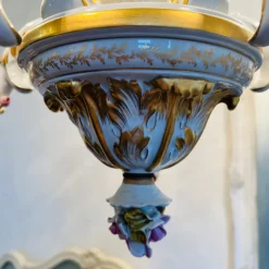 New Pamono Porcelain Chandelier in the style of Capodimonte