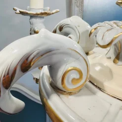 New Pamono Porcelain Chandelier in the style of Capodimonte