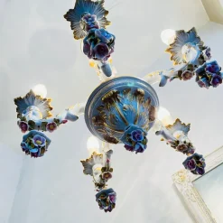 New Pamono Porcelain Chandelier in the style of Capodimonte