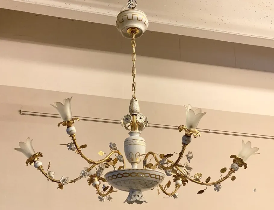 Sale Pamono Porcelain Chandeliers by Giulia Mangani, 2000, Set of 2