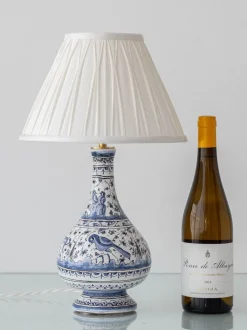 Hot Pamono Portuguese Blue and White Faience Ceramic Table Lamp, 1950s