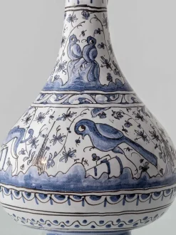 Hot Pamono Portuguese Blue and White Faience Ceramic Table Lamp, 1950s