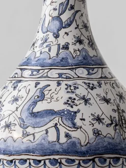 Hot Pamono Portuguese Blue and White Faience Ceramic Table Lamp, 1950s