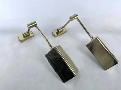 Sale Pamono Postmodern Articulated Brass Wall Lamps from Baulmann Leuchten, Germany, 1980s, Set of 2