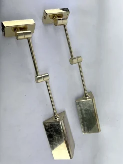 Sale Pamono Postmodern Articulated Brass Wall Lamps from Baulmann Leuchten, Germany, 1980s, Set of 2