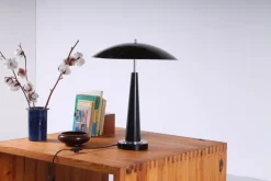 Clearance Pamono Postmodern Black UFO Table Light by Hala, 1980s
