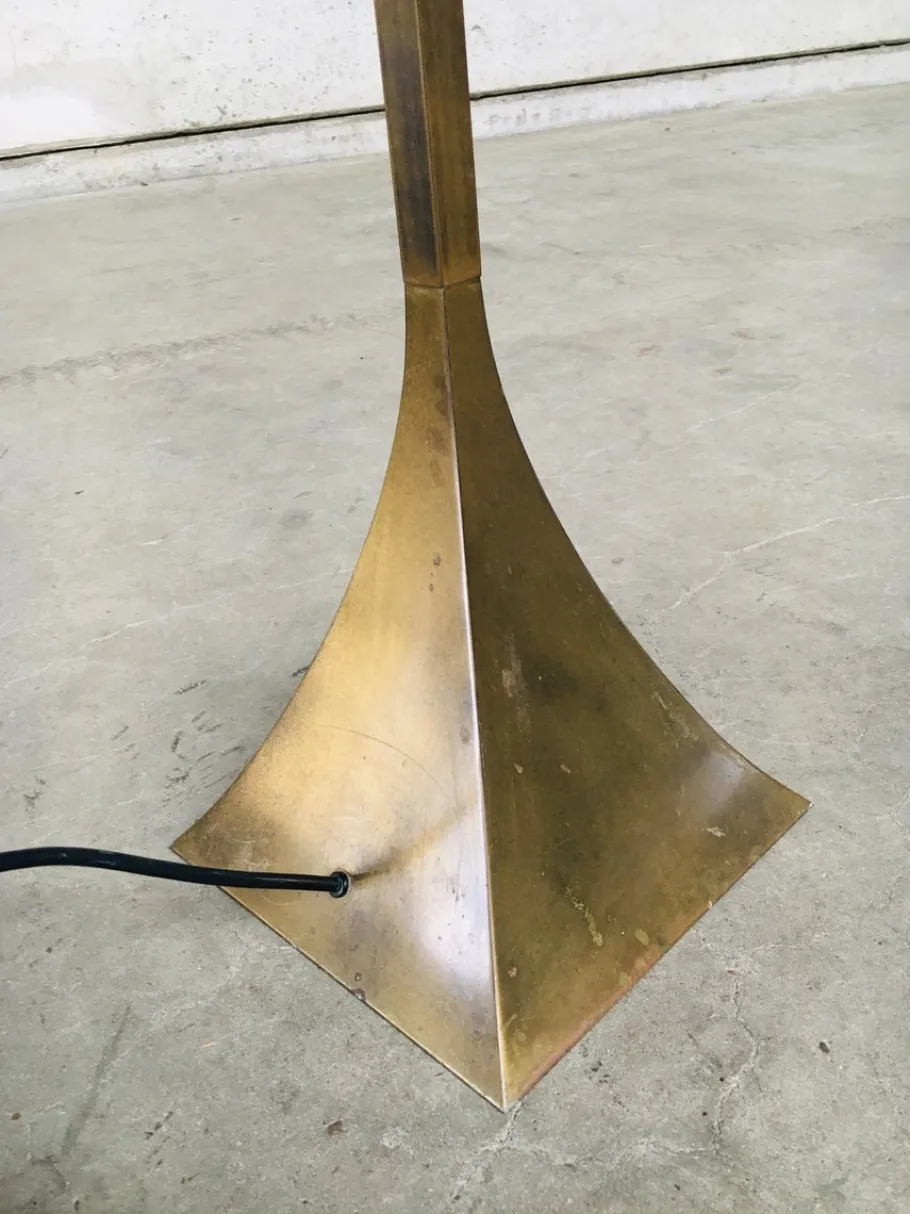 Outlet Pamono Postmodern Design Brass Fluted Torchiere Floor Lamp by Relco, Italy, 1980s