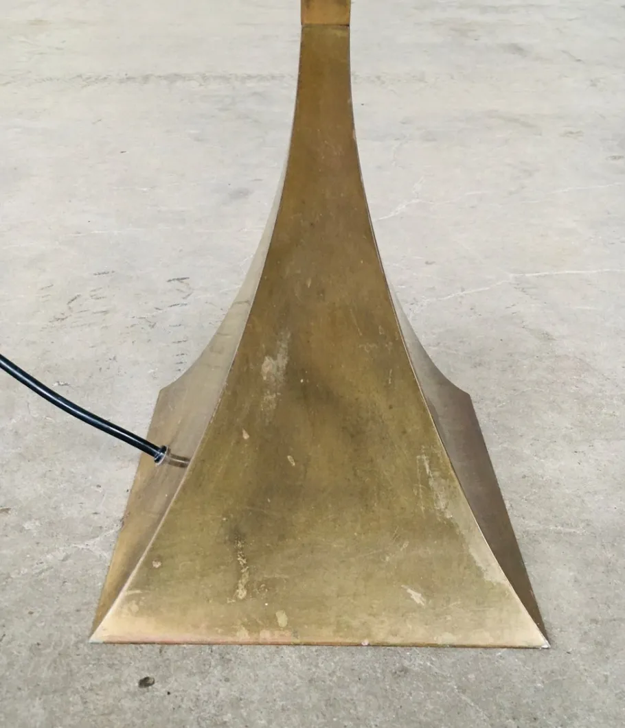 Outlet Pamono Postmodern Design Brass Fluted Torchiere Floor Lamp by Relco, Italy, 1980s