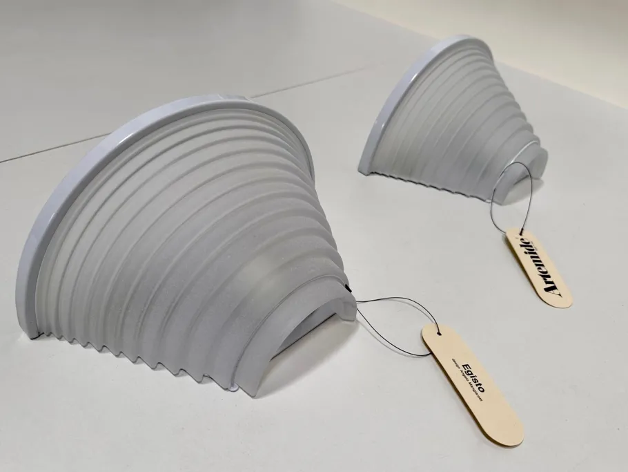 New Pamono Postmodern Egisto 28 Parete Wall Lamps by Angelo Mangiarotti for Artemide, Italy, 1980s, Set of 2