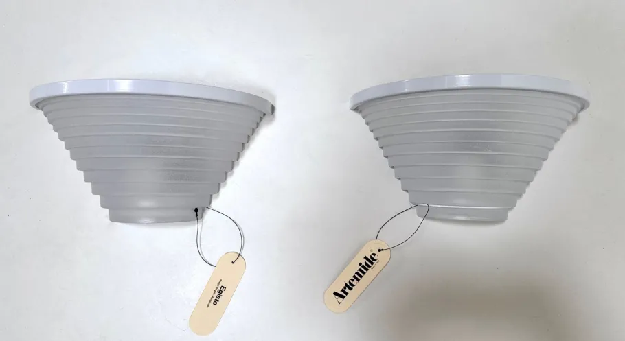 New Pamono Postmodern Egisto 28 Parete Wall Lamps by Angelo Mangiarotti for Artemide, Italy, 1980s, Set of 2