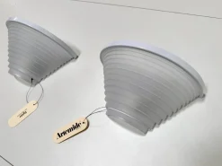 New Pamono Postmodern Egisto 28 Parete Wall Lamps by Angelo Mangiarotti for Artemide, Italy, 1980s, Set of 2