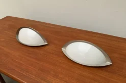 Hot Pamono Postmodern German Space Age Wall Lamps from Glashütte Limburg, Set of 2