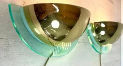 Best Pamono Postmodern Half Moon Wall Lights, Set of 2, 1980’s