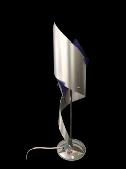Clearance Pamono Postmodern Sculptural Table Lamp in Blue Glass attributed to Peter Greenwood, 1989
