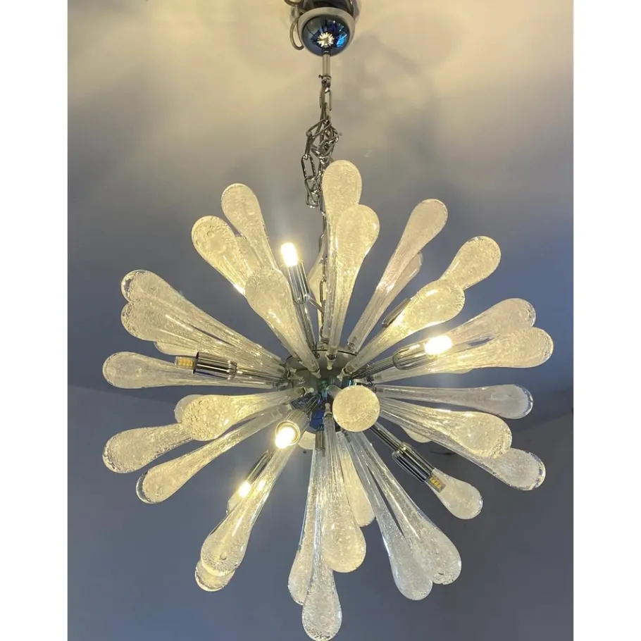 Clearance Pamono Pulegoso Drops Murano Glass Sputnik Chandelier by Simoeng