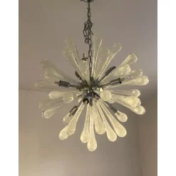 Clearance Pamono Pulegoso Drops Murano Glass Sputnik Chandelier by Simoeng