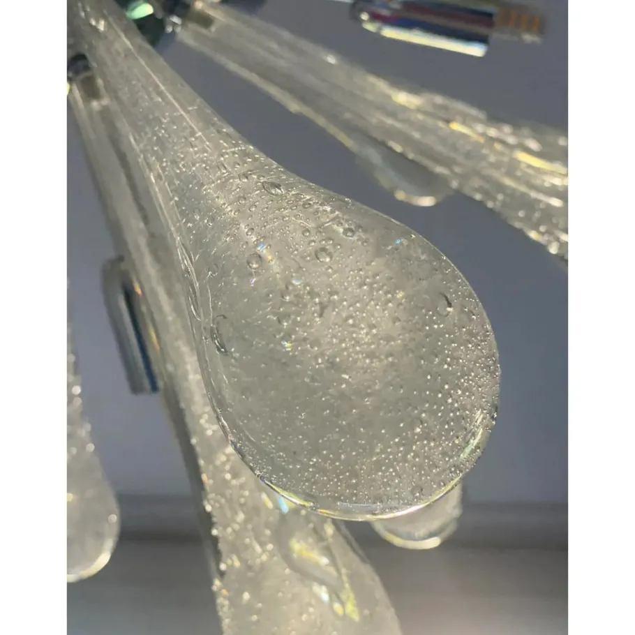 Clearance Pamono Pulegoso Drops Murano Glass Sputnik Chandelier by Simoeng