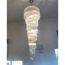 Best Pamono Quadriedro Twister Chandelier in Murano Glass by Simoeng