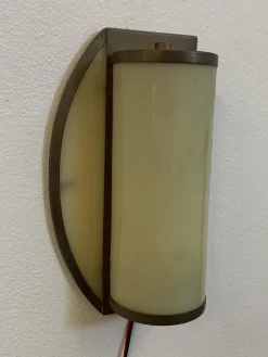 Discount Pamono Rationalist Brass and Glass Ship Sconce, 1920s