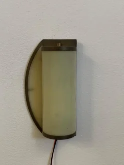 Discount Pamono Rationalist Brass and Glass Ship Sconce, 1920s